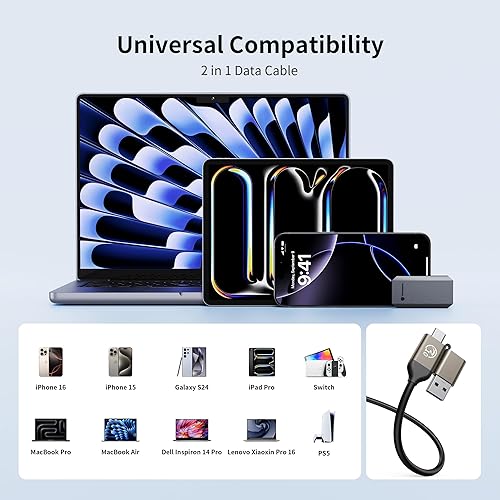 Miniatura 7 de Yottamaster SSD externo de 1 TB, hasta 460 MBs, cable USB C 2 en 1 y cordón, unidades de estado sólido portátiles, compatible con 4K ProRes HDR