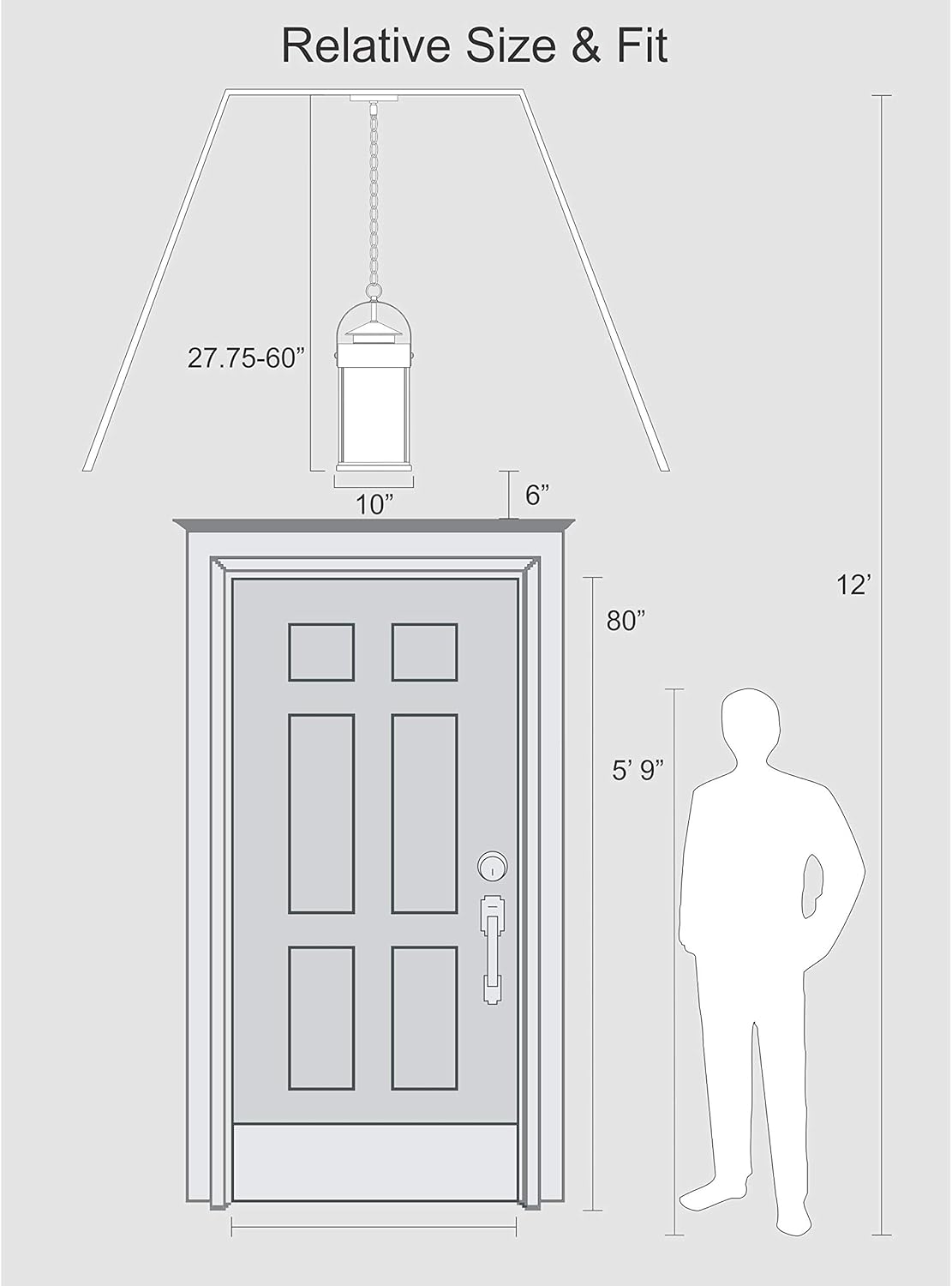 Best Seller VAXCEL Farmhouse Outdoor Pendant Light - Textured Dark Bronze and Burnished Oak Wood Finish Porch Hanging Lights with Clear Seeded Glass, Exterior Lantern Pendant Light for Porch, Front Door Entryway