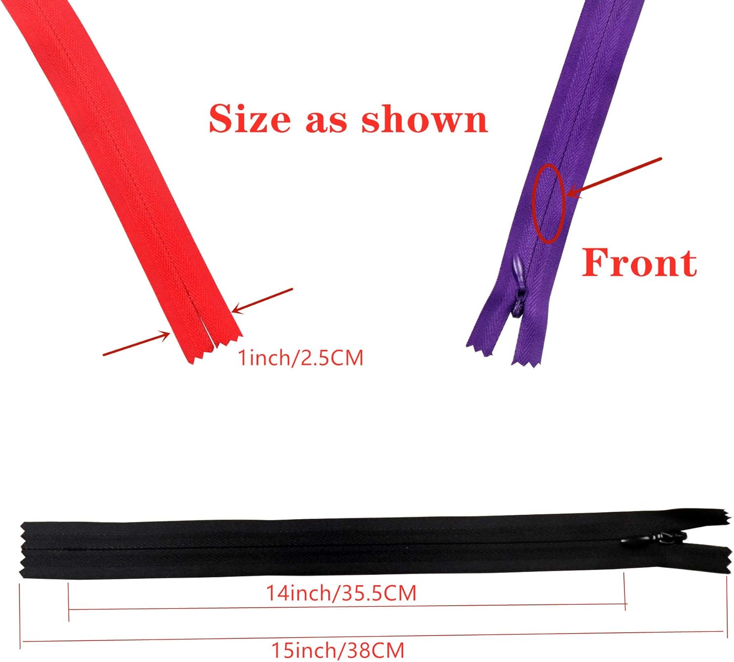 YAKA 60 Pack 14 inch Mix Nylon Coil Zippers Bulk - Supplies Zippers for Tailor Sewing Crafts (20 Color)