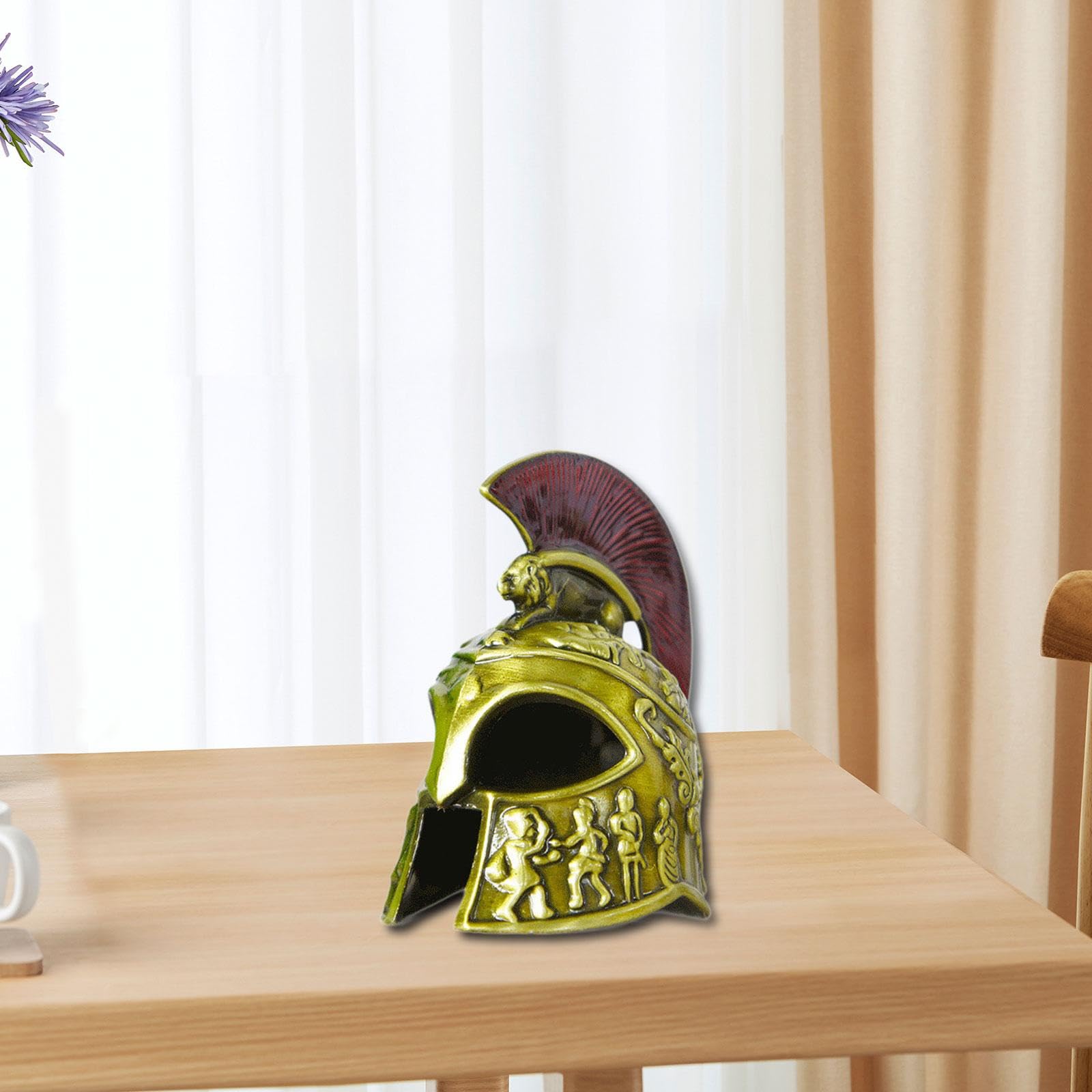 Modelo de Casco Samurái, Pieza Decorativa para Temática de Caballero Medieval, Verde Antiguo