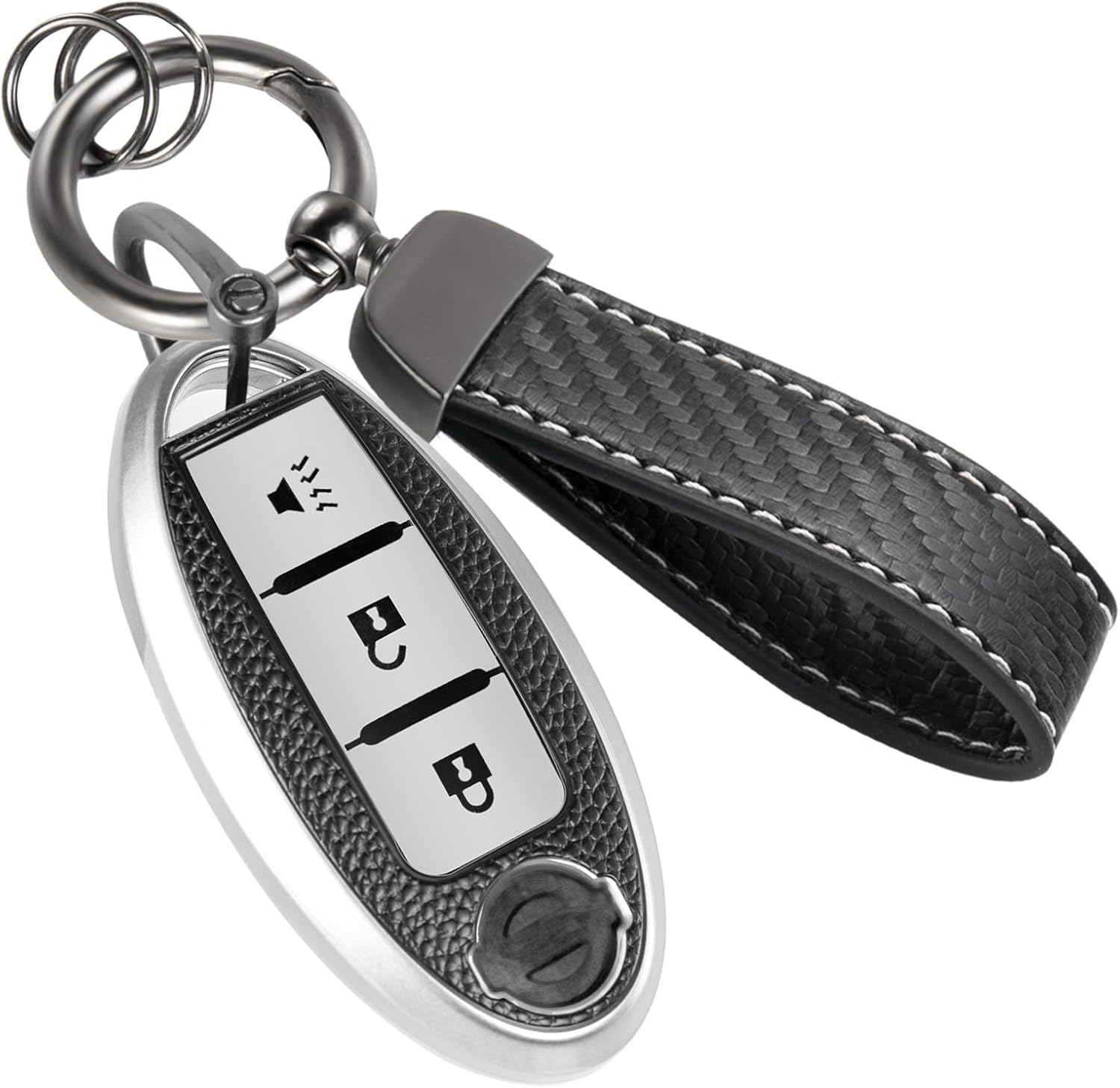 Car Car Key Fob Cover for Nissan Kicks, Carbon-Fiber-Style Case