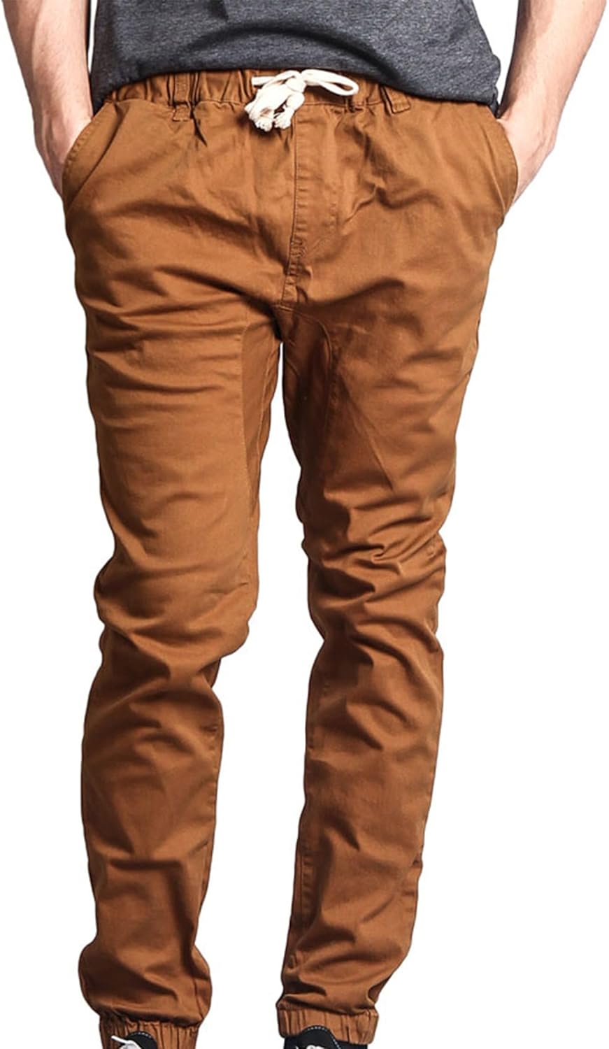 G-Style USA Mens Slant-Pocket Skinny Joggers - Dark Wheat - 3X-Large