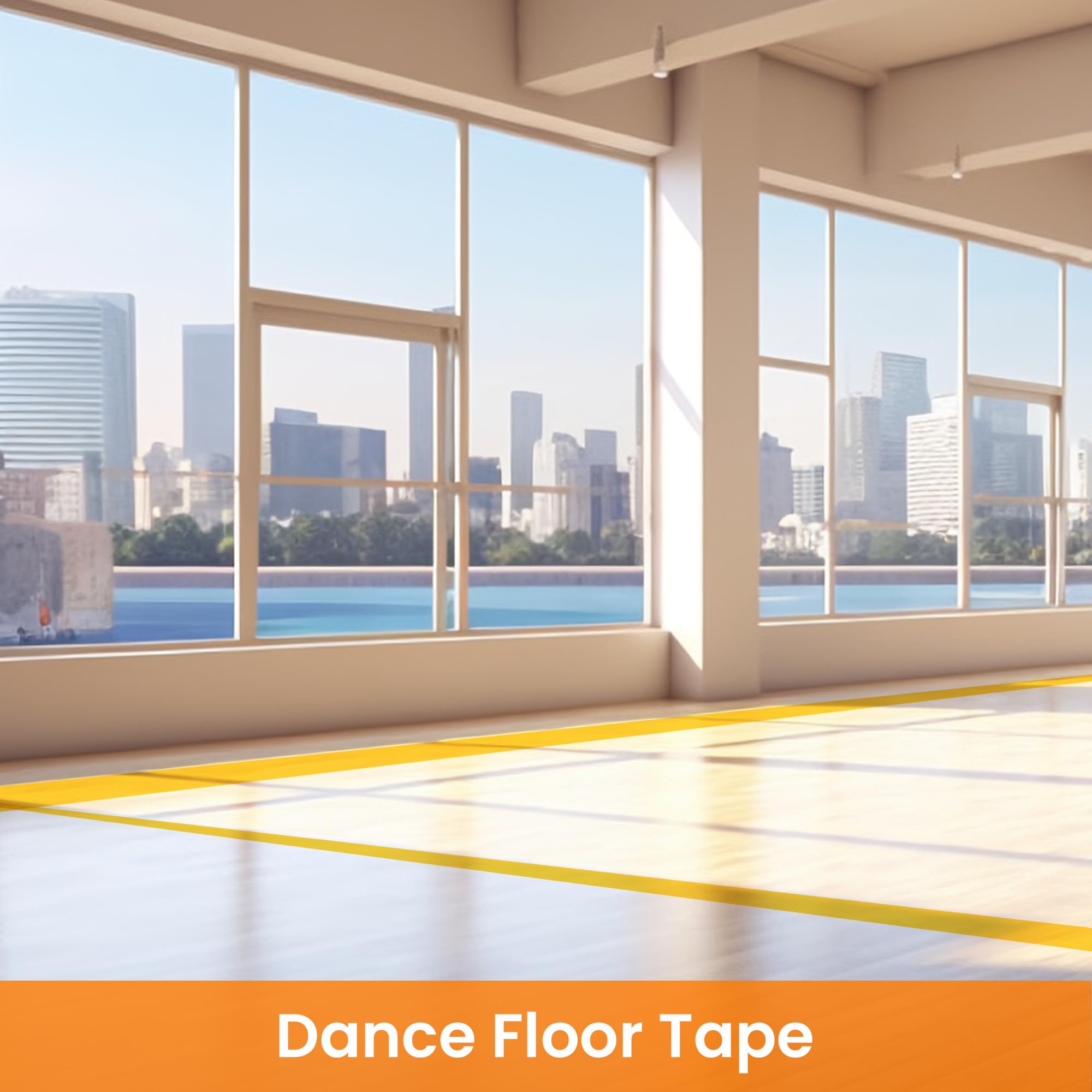 TAPEBEAR Floor Tape Yellow Vinyl Tape 75mm x 33m - Image 3