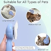 Vista 24 de GJEASE Cepillo de guante de aseo para gatos, cepillo para mascotas autolimpiante para mascotas de pelo corto y largo, cepillo de baño para perros