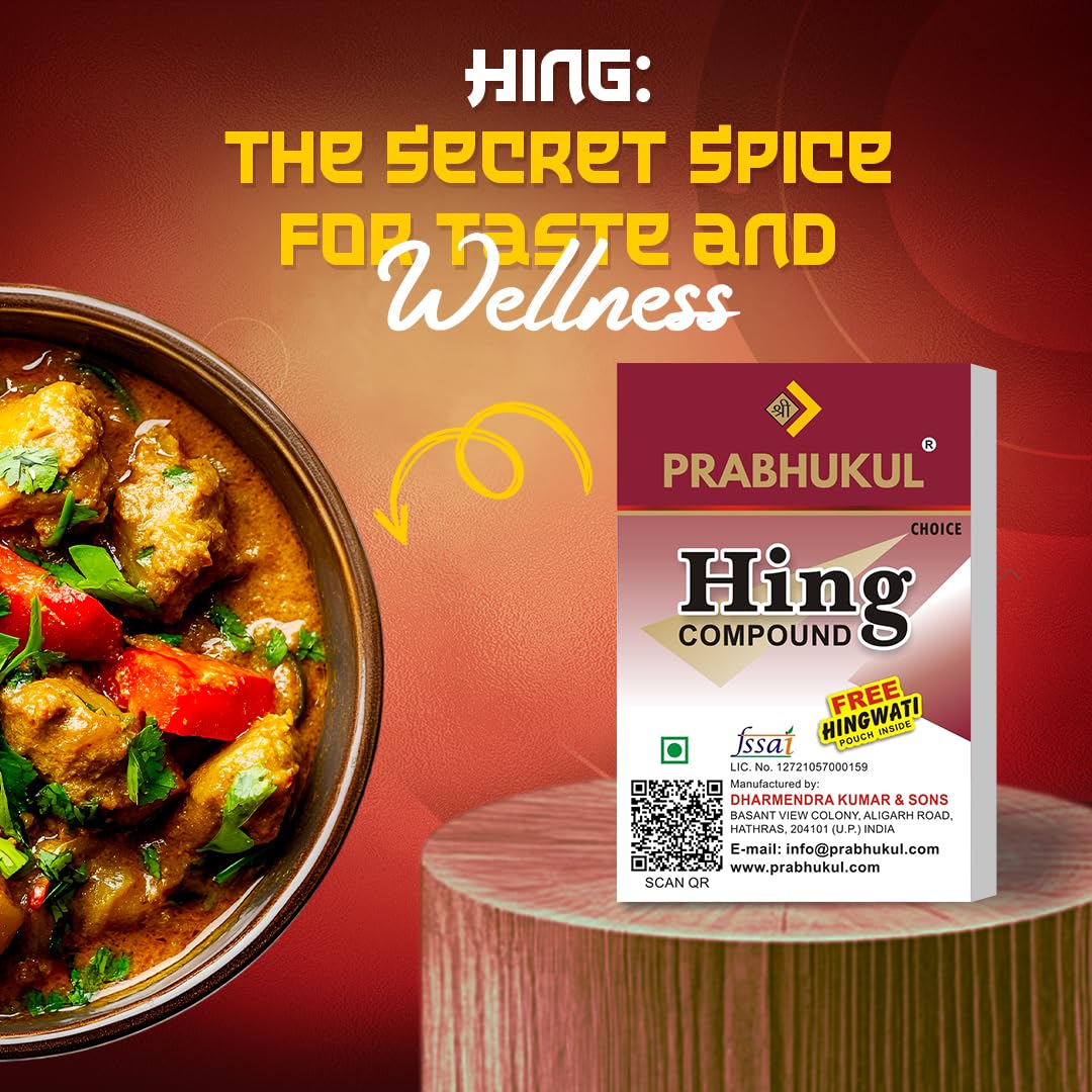 SHREE PRABHUKUL Premium Asafoetida, No Added Atta, Extra Strong & Aromatic, Ideal for Everyday Use in Curries & Vegetables 50g Potent Hing-solid - Image 7 thumbnail
