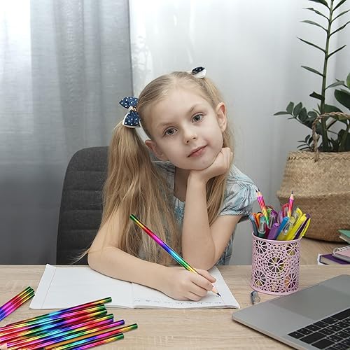 Miniatura 7 de 40 lápices arcoíris (no preafilados), 4 lápices de colores en 1 arcoíris para niños, suministros de arte, lápices de colores, regalos para