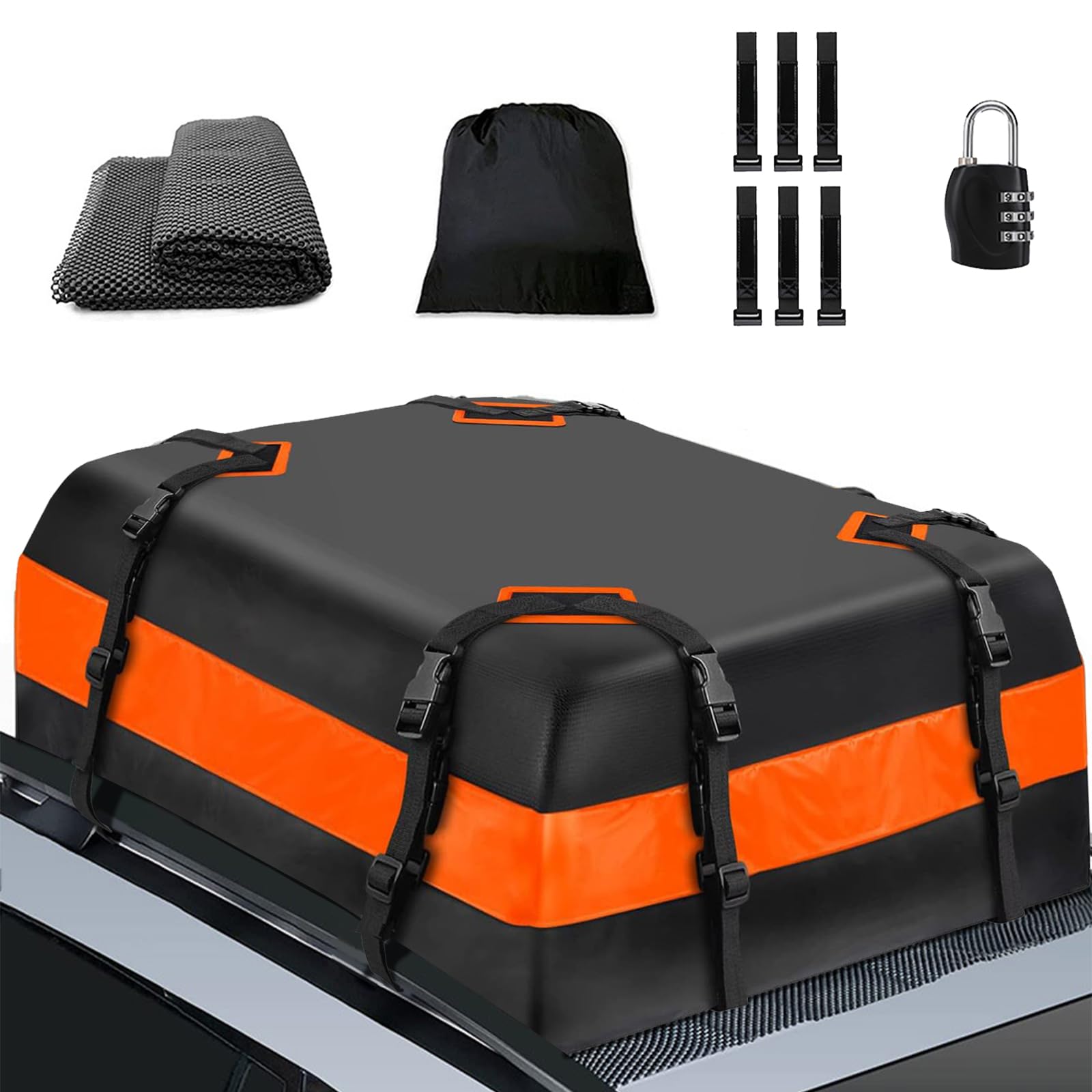 Car Roof Cargo Carrier,15 Cubic Upgrade Waterproof Roof Rack Cargo Bag Soft-Shell Rooftop Cargo Bag Suitable for All Cars,Suitable Suitable for All Cars Camping Storage Bag