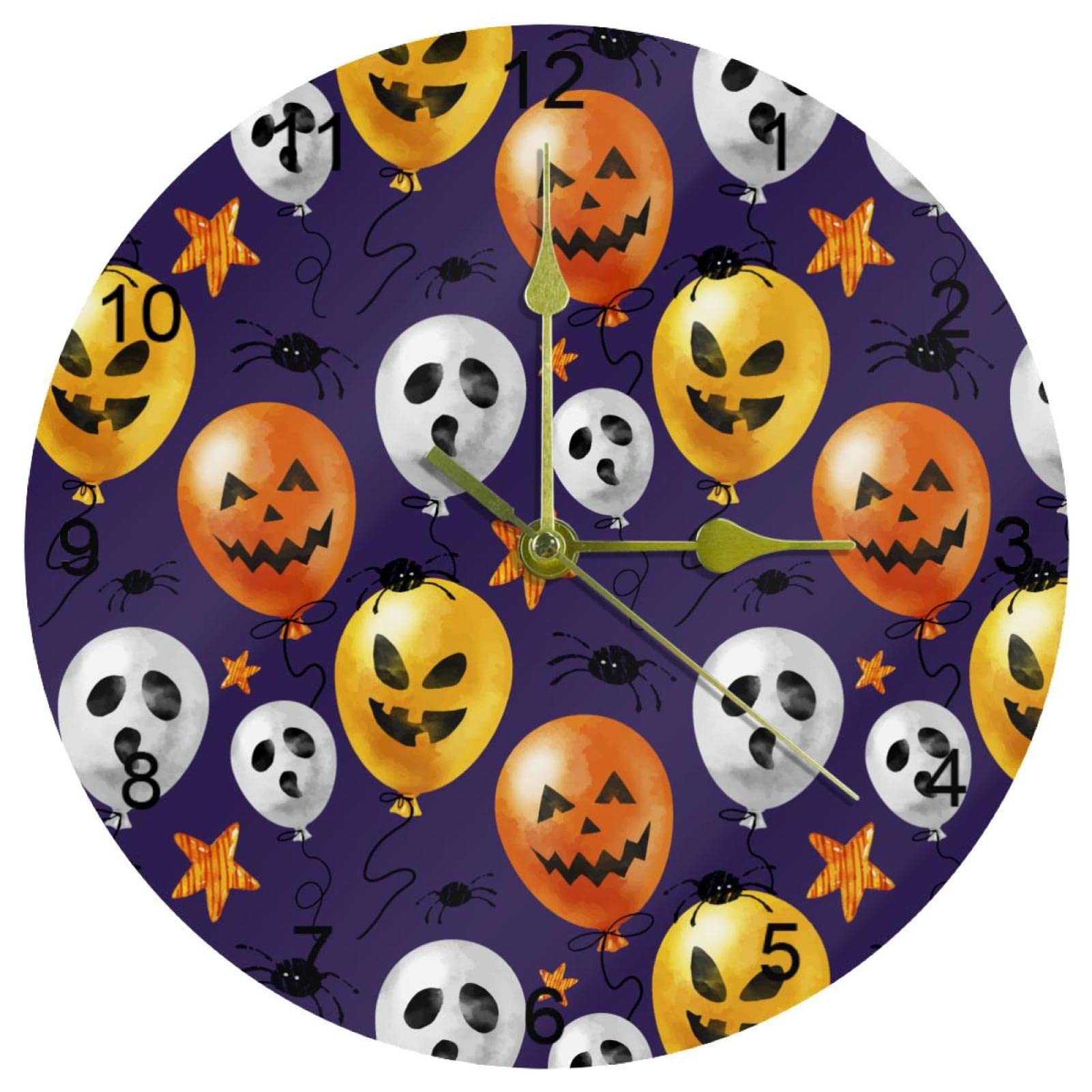 Horloge murale à quartz ronde de 25,4 cm avec grands chiffres arabes de qualité