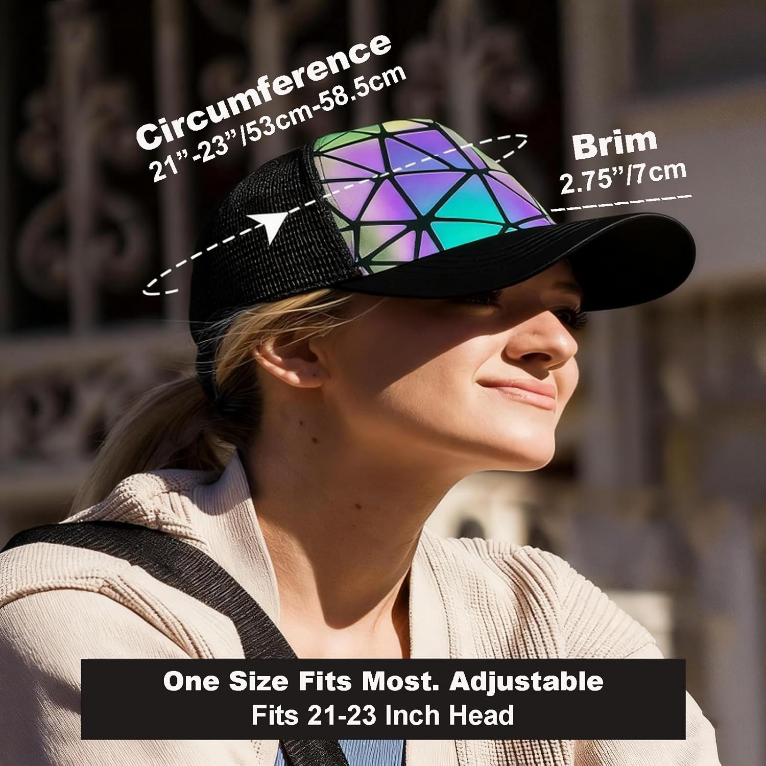 Holographic Trucker Hat for Women