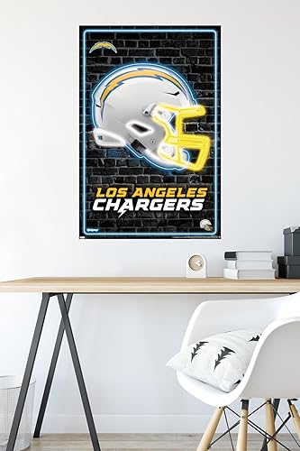 Miniatura 4 de Trends International NFL Los Angeles Chargers - Póster de pared con casco neón 23, 34 pulgadas de largo x 22.4 pulgadas, versión sin marco