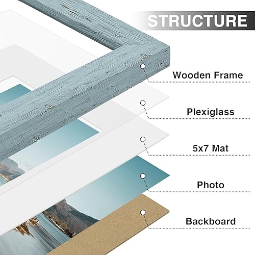 Vista 891 de Vittanly - Juego de 9 portarretratos, plexiglás resistente a rupturas, exhibe fotos de 12 x 12 pulgadas o, con paspartú, de 8 x 8 pulgadas, marcos