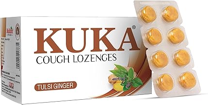 Multani Kuka Cough Lozenges (8x6-Strip) | Tulsi Ginger Drop | Quick Relief From Cough, Sore Throat & Throat Irritation | Ayurvedic Cough Relief Products (48 Lozenges)
