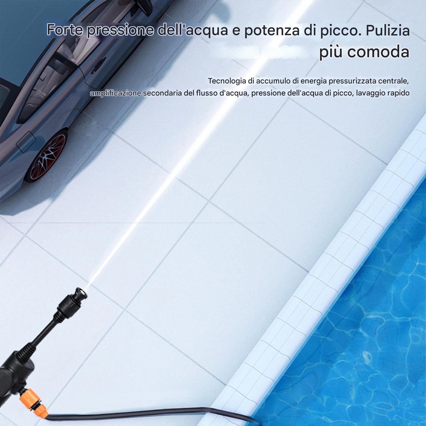 Hidrolimpiadoras Inalámbricas Accesorio De Rociado Manual Portátil | Rociador Con Manguera De Alta Presión Portátil, Inalámbrica para Coche, Terraza, Hormigón, Exterior,