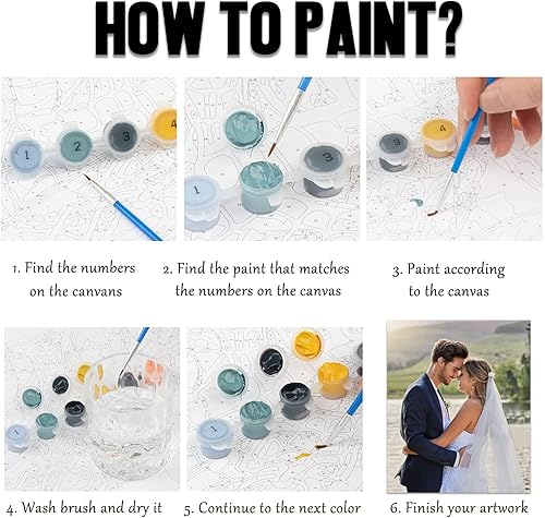 Miniatura 9 de Kit de pintura personalizada por números pintura al óleo en lienzo personalizada tu propia imagen privada personalizada PBN regalos de familia y San