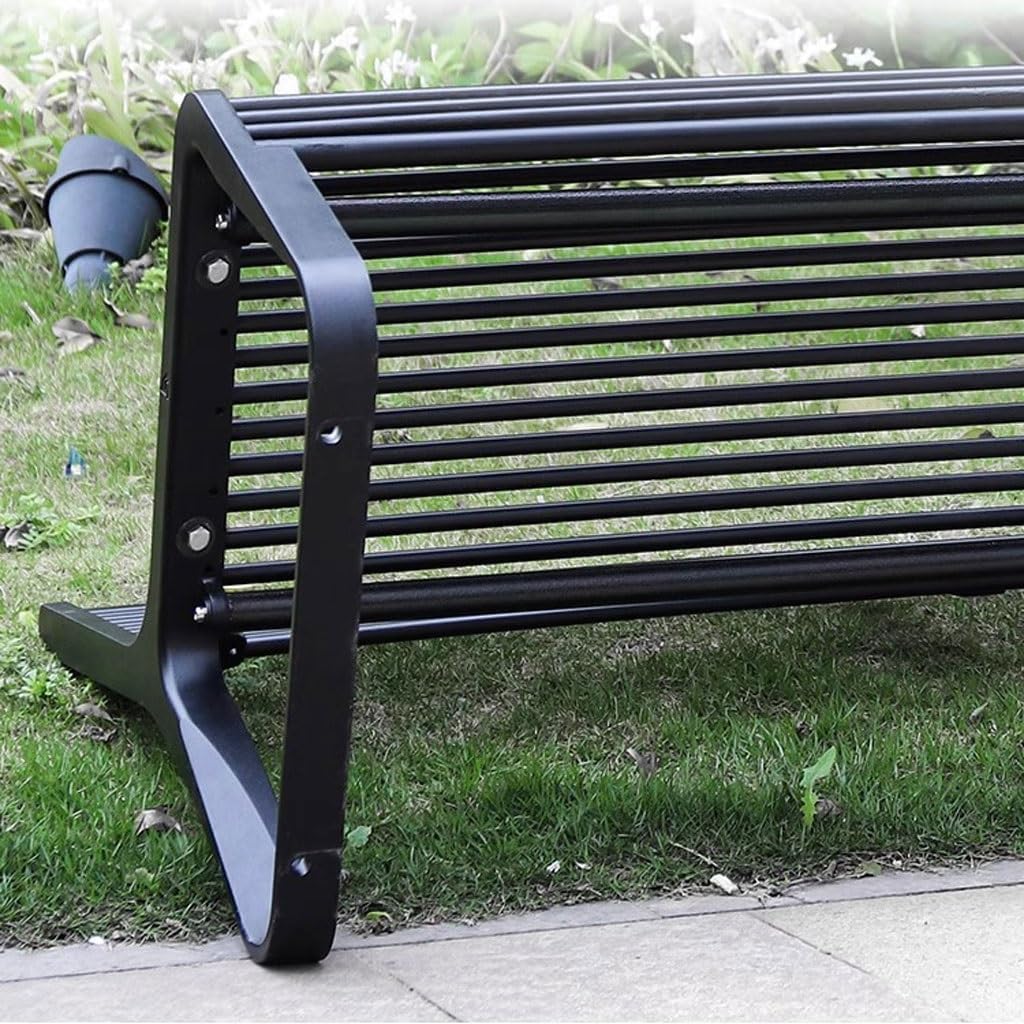 Patio Benches for Outdoors Park Outdoor Bench Square Community Double Backrest Iron Leisure Seat Garden Benches for Outdoors