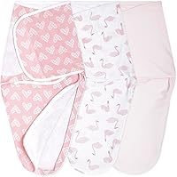 aden + anais Easy Swaddle Wrap with Bottom Zipper - Snug Cotton Knit Newborn Swaddle Blanket, TOG 1.0, 3-Pack Briar Rose, 0-3 Months Small/Medium