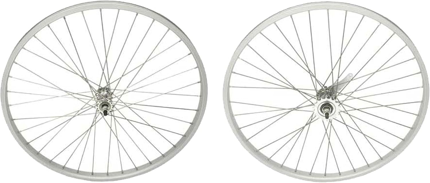 Lowrider Silver 26 x 1.75 Alloy Bike Wheel Set with 36