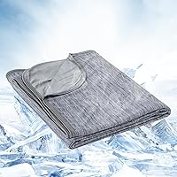 Vista 16 de OIGAE Cooling Blanket for Hot Sleepers - Soft & Lightweight Summer Cold Blanket for Night Sweats Perfect for Bed, Couch, Sofa (Beige, 50" x 70")