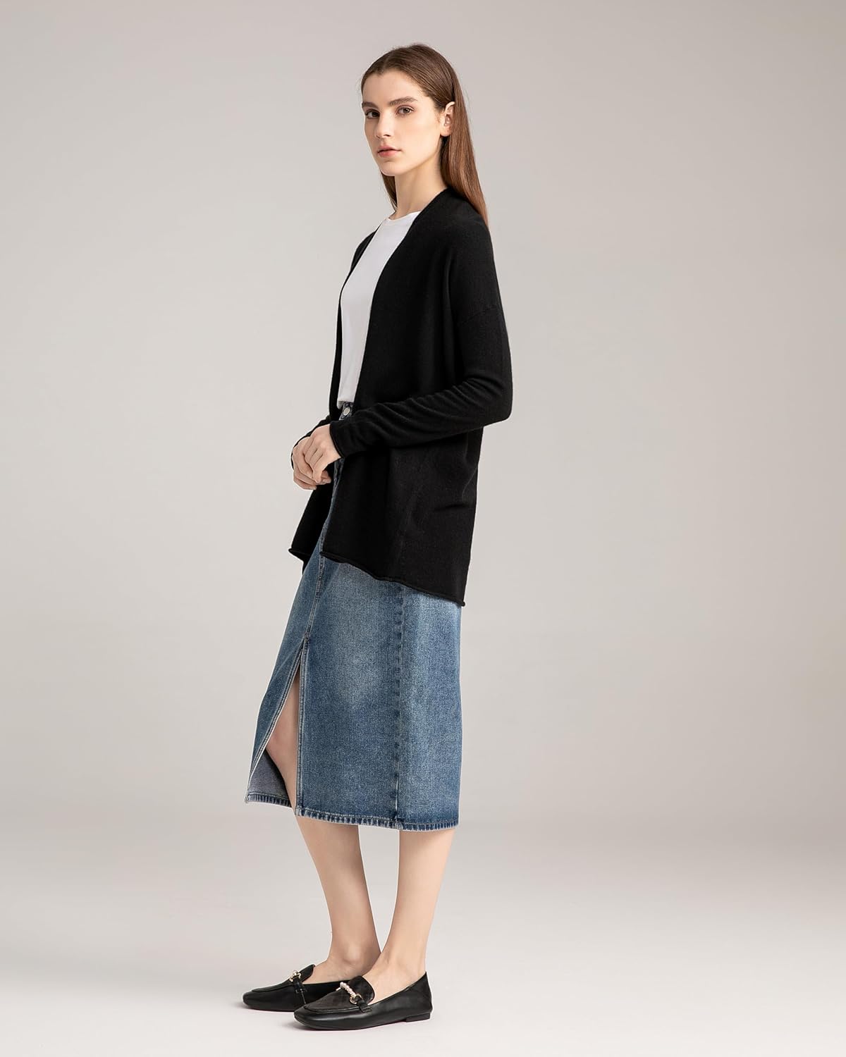 State Cashmere Lightweight Mid-Thigh Cashmere Cardigan 100% Pure Cashmere Sweater Cashmere Wraps for Women - Image 5