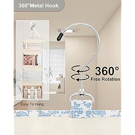 Hanging Toiletry Bag, Travel Toiletries Bag with Hanging Hook, Water Resistant Makeup Cosmetic Organizer for Full Sized Container, Shampoo, Portable Wash Bag for Travel Size Essentials - Blue Flower