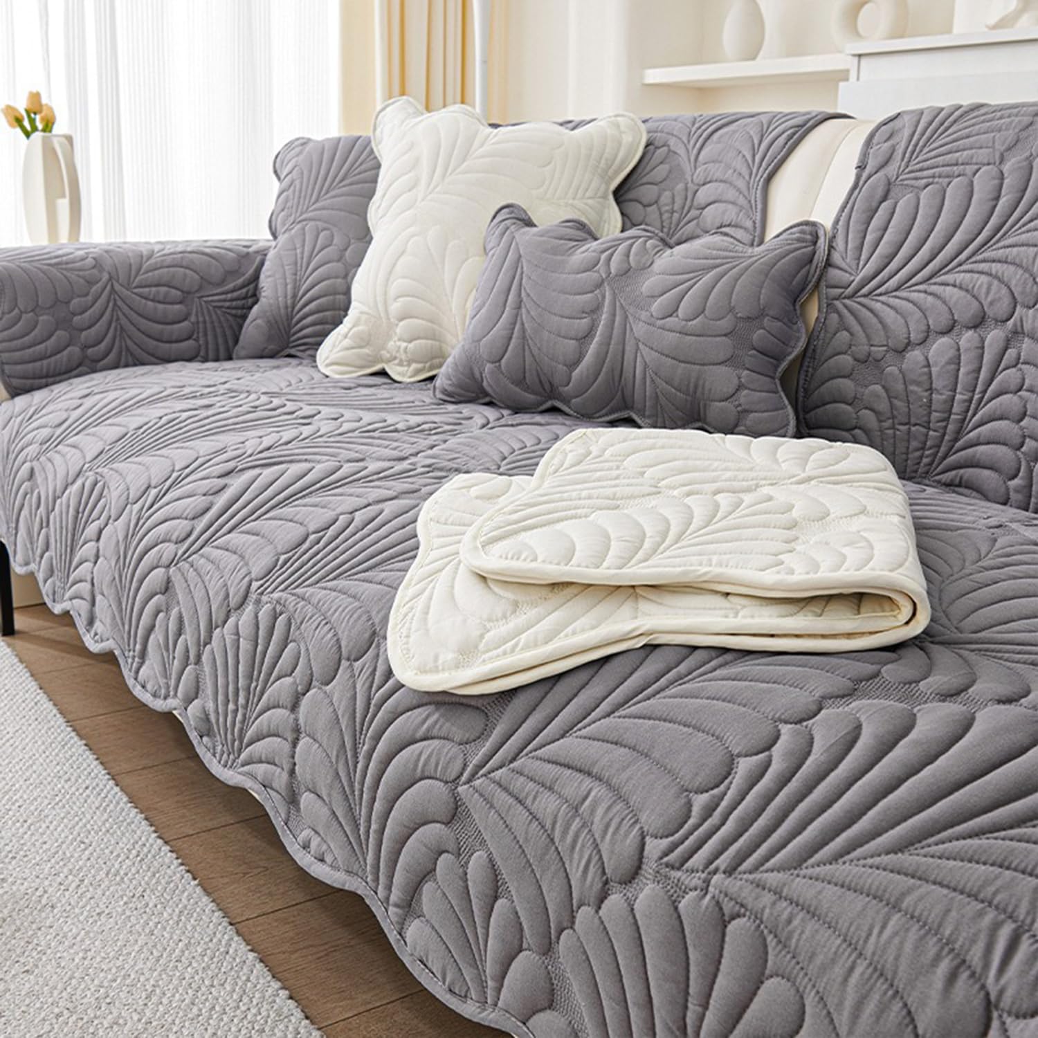Housse de canapé universelle lavable et antidérapante en coton