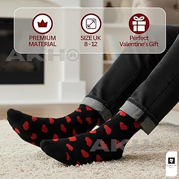 Bioworld Calzini San Valentino Per Ragazze - Confezione Da 2 Paia - Design Unico Con Bordo Smerlato - Multicolore - Taglia Unica