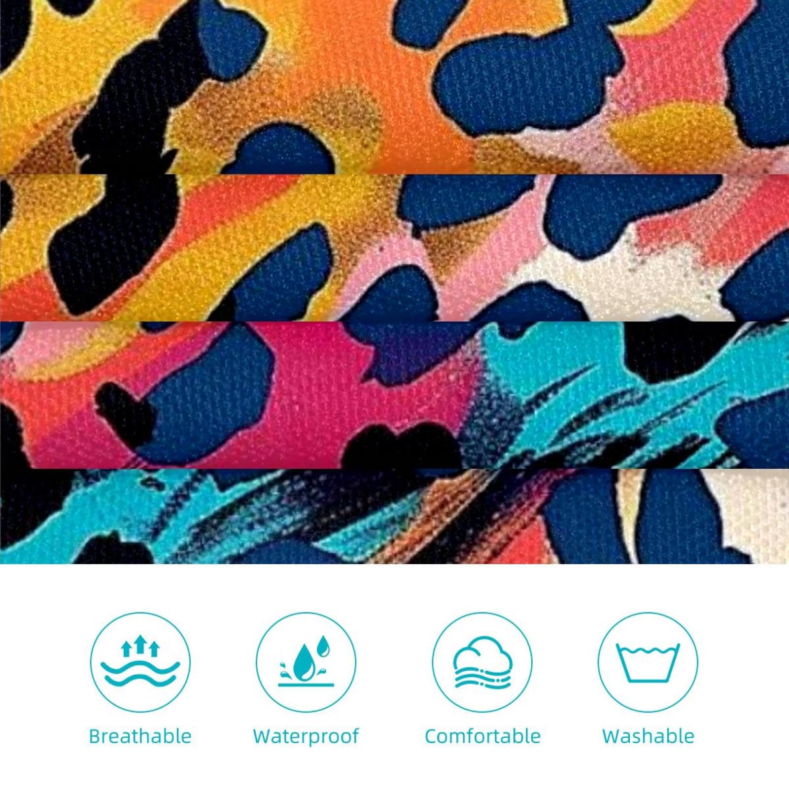 Lot de 2 tabliers de cuisine doux et réglables avec 2 grandes poches pour homme et femme Motif léopard aquarelle coloré, Imprimé léopard coloré aquarelle,