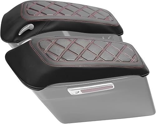 Miniatura 7 de Tapa dura para alforja para modelos Harley Davidson Touring Road Glide FLTRX Electra Glide FLHT Road King FLHR Street Glide FLHX y Tri Glide (rojo)