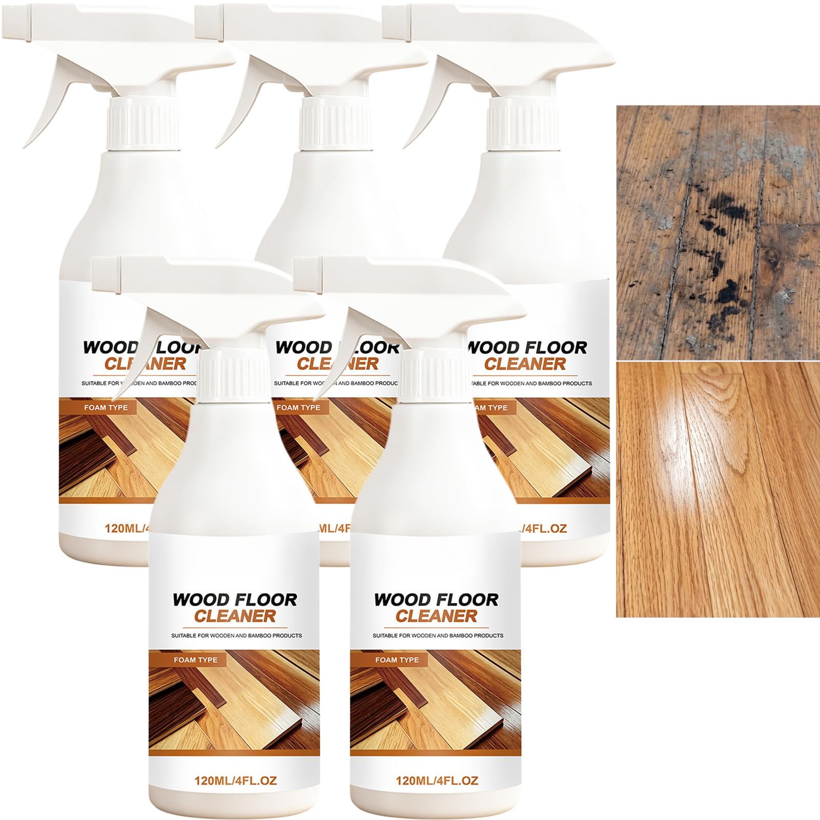 Spray nettoyant pour parquet, restaurateur des rayures sur le bois (5pcs)