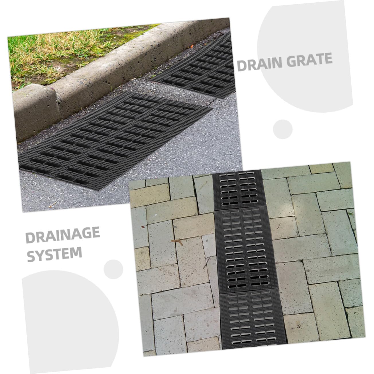 2 coperture per scarico da esterno resistenti alle intemperie, griglia in plastica per vialetto e giardino, soluzione di drenaggio sostituibile per una gestione efficiente dell'acqua