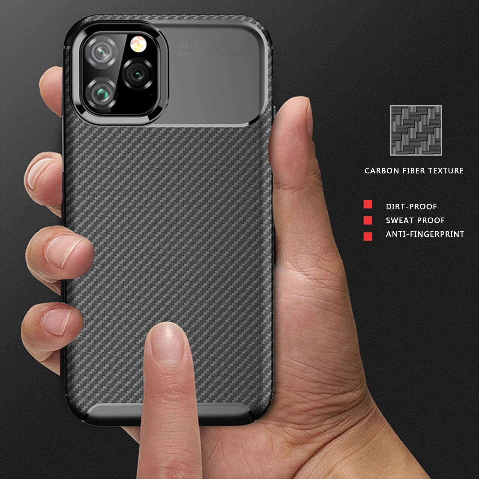 Hülle für iPhone 14/14 Pro/14 Plus/14 Pro Max,Kohlefaser Textur Premium Soft TPU Kratzfeste Stoßfeste Weiche Silikon Schutzhülle Case,Schwarz,14 6.1''