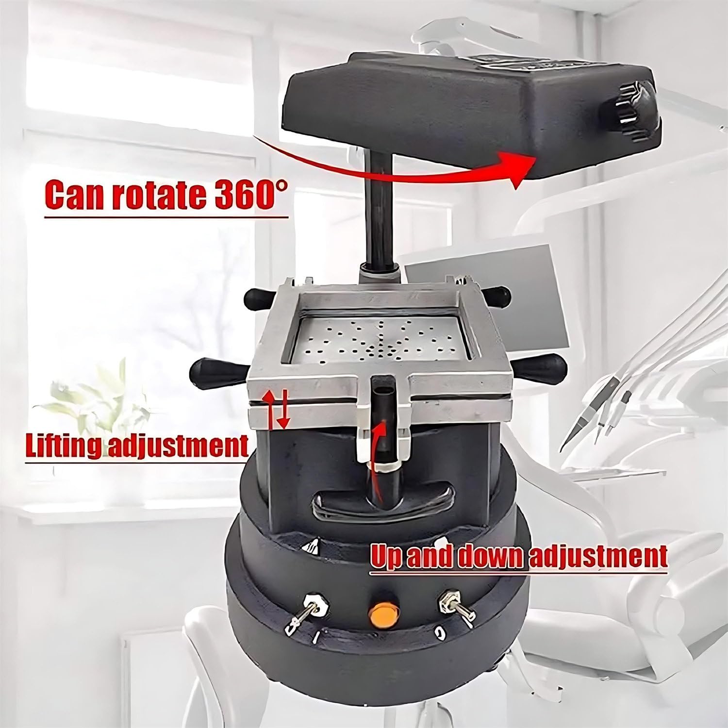 1200 W Dental-Vakuumformmaschine, Wärmeform-Laborausrüstung, verstärkte Adsorption, DIY-Prothesen-Set, kieferorthopädische Halterung
