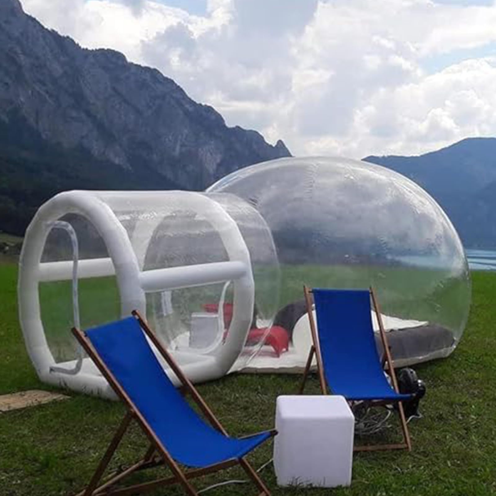 NSACMD ,13FT,Transparent Inflatable Bubble Tent – Durable PVC, Blower Included, Easy Setup. Perfect for Camping, Weddings, Parties. Available in 10Ft, 13Ft, 16Ft. Lightweight & Weatherproof.