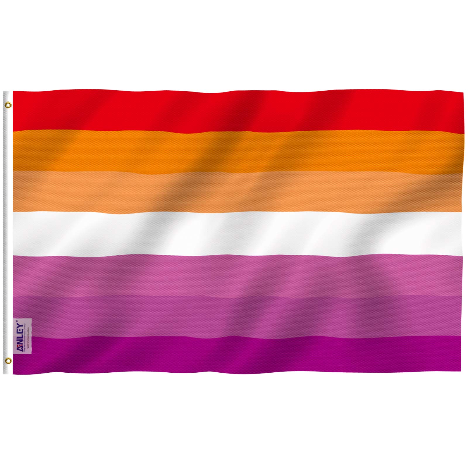 ANLEY Fly Breeze 3x5 Feet Sunset Lesbian Pride Flag - Vivid Color and UV Fade Resistant - Canvas Header and Double Stitched - Sunset Pride with Brass Grommets 3 X 5 Ft