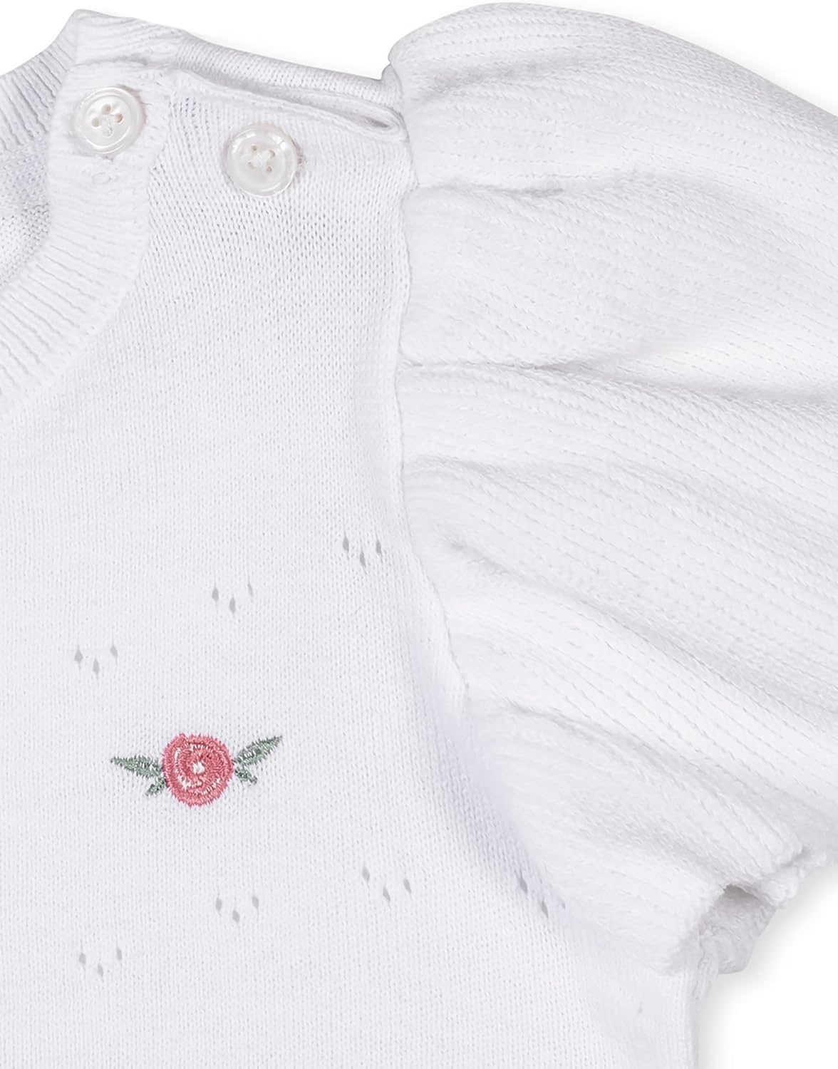Organic Pointelle Sweater with Ruffle Sleeves by Hope & Henry Girl