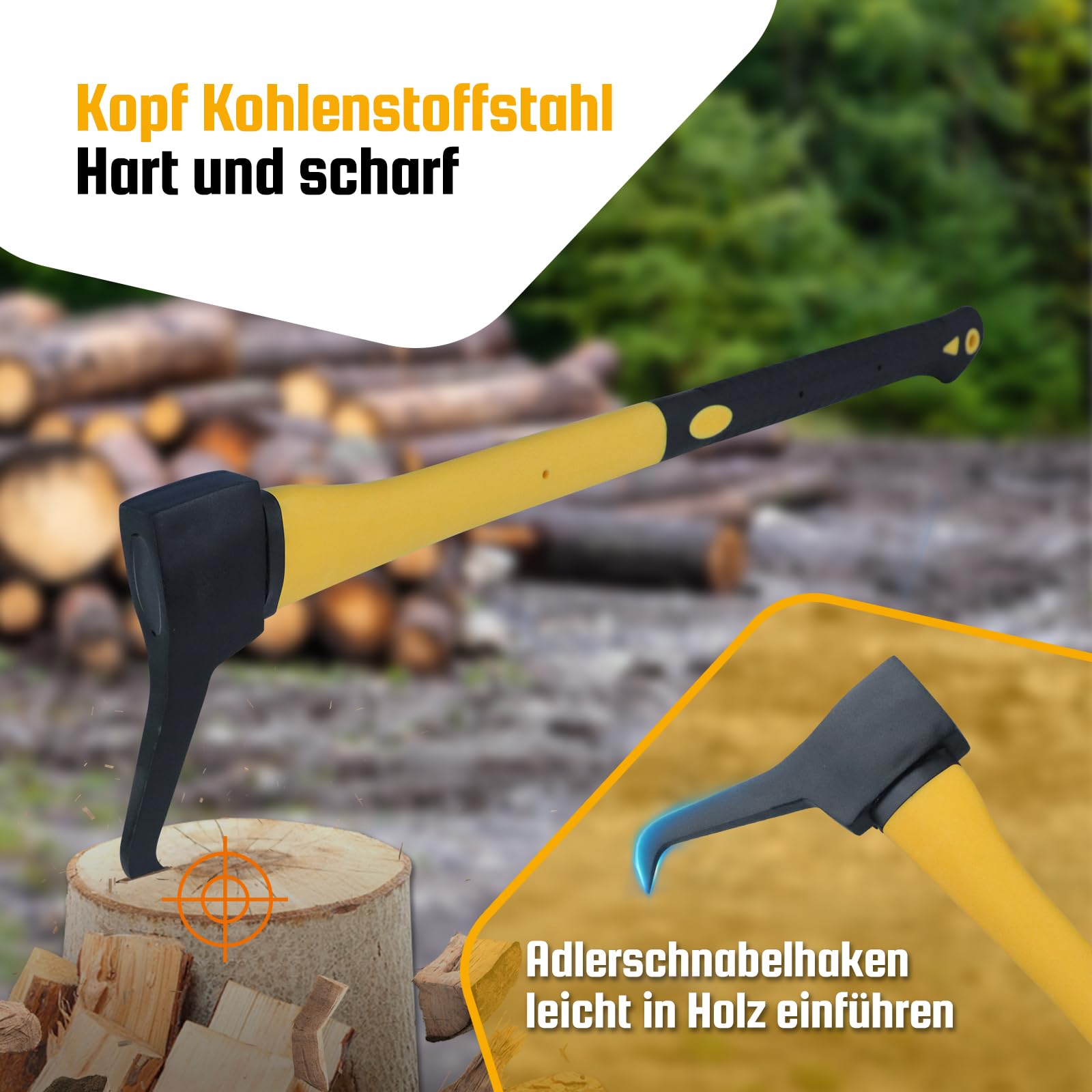 Sappie Forst 68 cm – Sapi Forst zur Ziehung oder Erheben und Verschieben von Holz. Handsappie mit Stahlkopf und TPR-Griff, Sapie kommt mit einem Paar Handschuhen