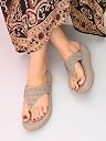 XE Looks Women’s Stylish Embellished Platform Slippers | Casual Slippers for Girls & Women gallery image
