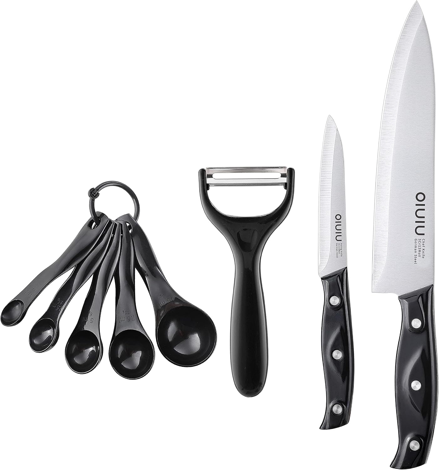 OLULU Chef Knife, 8 PCS Kitchen Knife, Preium Stainless Steel knife set, Chef Knife Set With Accessories