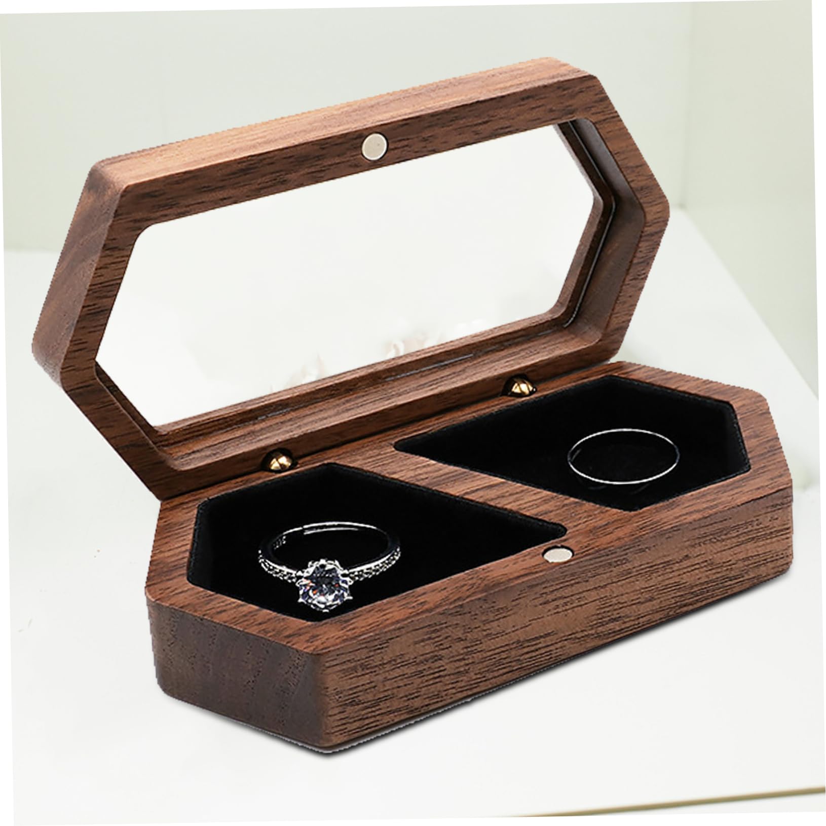 BESPORTBLE 3pezzi Scatola Portanelli Legno Per e Design e Per Matrimoni e Cerimonie Contenitore Decorativo Per e Nuziali