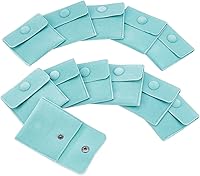 Vista 24 de NBEADS 12 bolsas de terciopelo para joyas con botón a presión, 2.75 x 2.75 pulgadas con fecha de terciopelo rojo, bolsas de almacenamiento de joyas