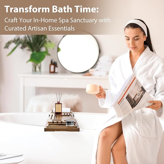 Bandeja Organizadora para Bañera de Bambú Ajustable (28.5-40") miniatura 7