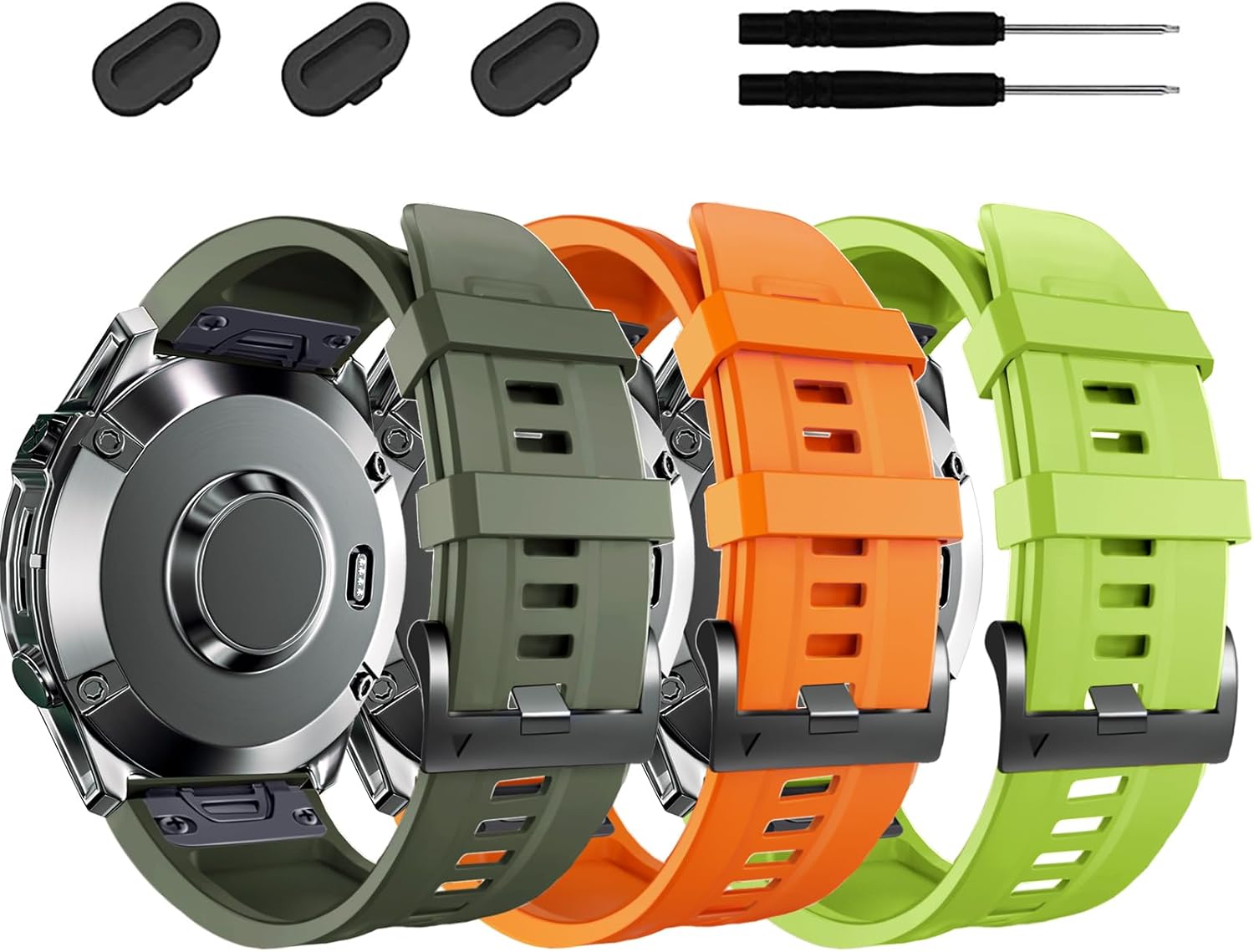 ZPJPPLX 26mm Compatible with Garmin Fenix 8 AMOLED 51mm/8Pro/7X Pro/6X Pro/7X/6X/5X Plus/5X bands,Silicone watch band for Descent Mk2i MK3i 51mm/Enduro 3/2/quatix 8 epix Pro 51MM/tactix 8 7/7 Pro