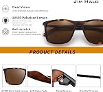 Lunettes de soleil de conduite polarisés Retro Square UV protection Classic Lunettes de soleil Hommes Femmes