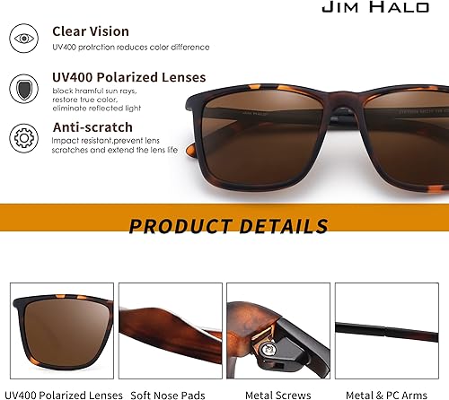 Miniatura 3 de Gafas de sol de conducción polarizadas retro cuadrado protección UV clásico gafas de sol hombres