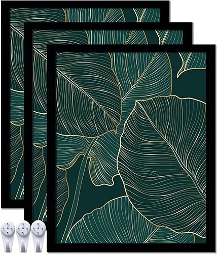 Juego de 3 portarretratos negros de 8 x 10 pulgadas para póster de fotos, lienzo, certificado, documentos, exhibición horizontal o verticalmente