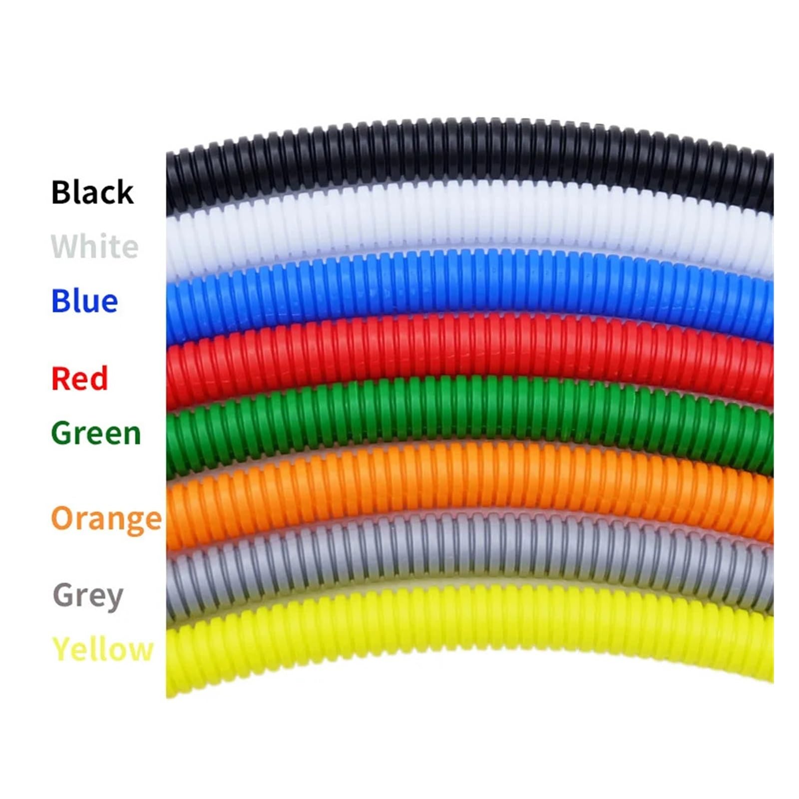 Cavi, Cavi per Tubi Flessibili, Cablaggio di Tubi di Linea for Auto, Filettatura di plastica Divisa(Orange - Open,ID 5.5 X OD 7.5MM-1M)