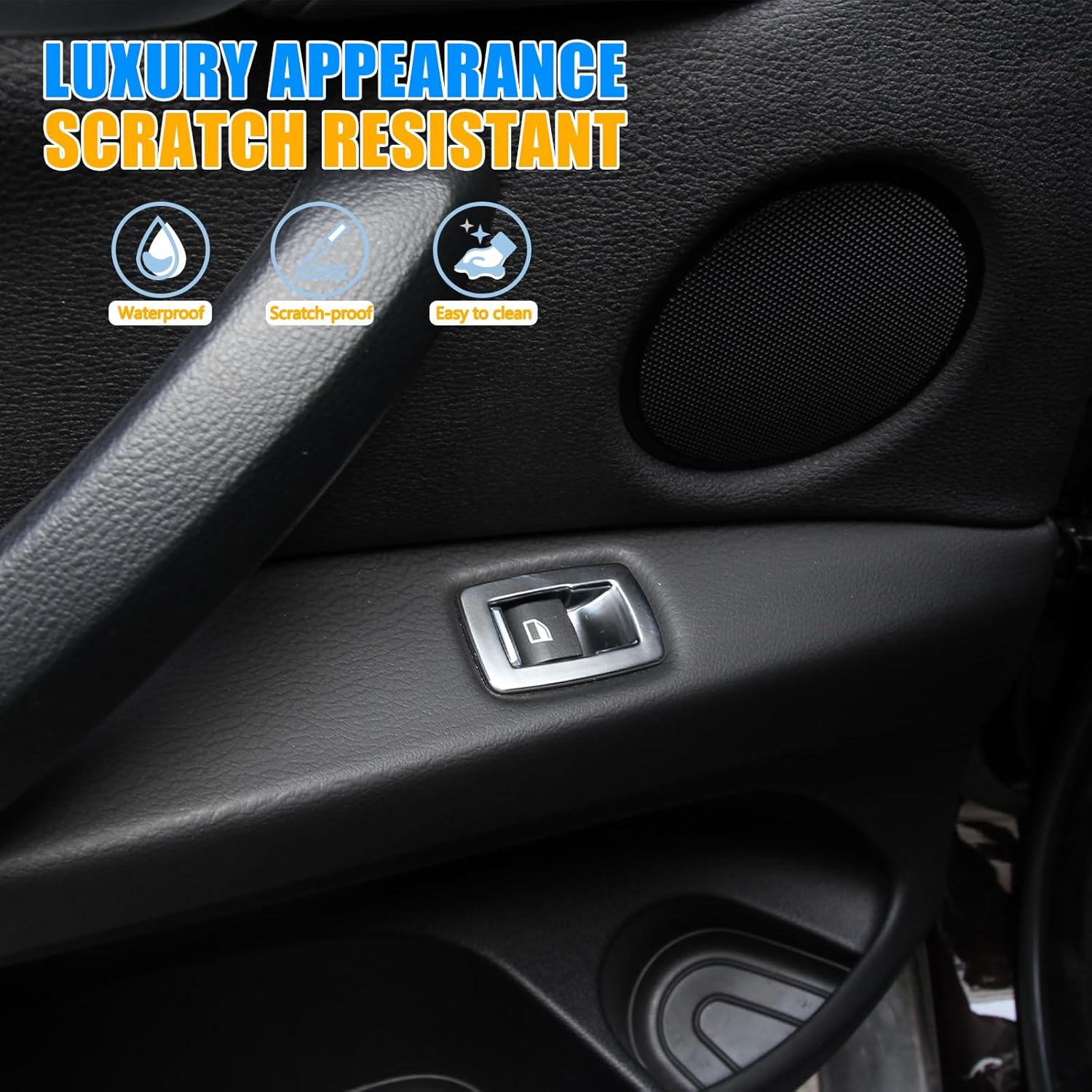 Window Lift Button Panel Cover Trim Compatible with BMW X5 X6 F15 F16 2014-2018 Car Door Window Glass Lift Switch Panel Cover Interior Accessories 4PCS (Silver)