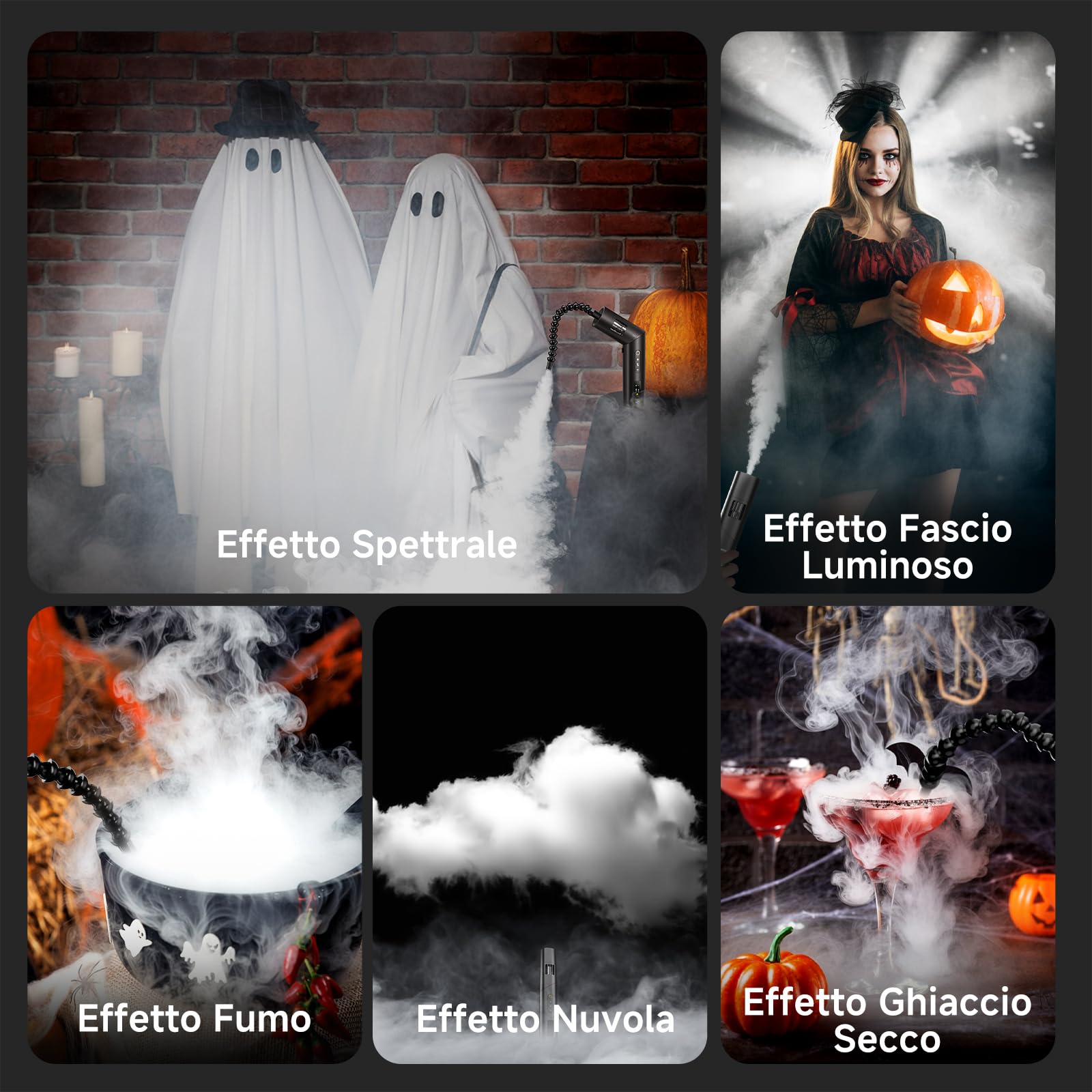 COLBOR Macchina del Fumo Ricaricabile da 40W con Telecomando, CF5 Mini Macchina per Nebbia Portatile con Ventilatore RGB per Fotografia, Feste al chiuso e all'aperto, Halloween, Cosplay