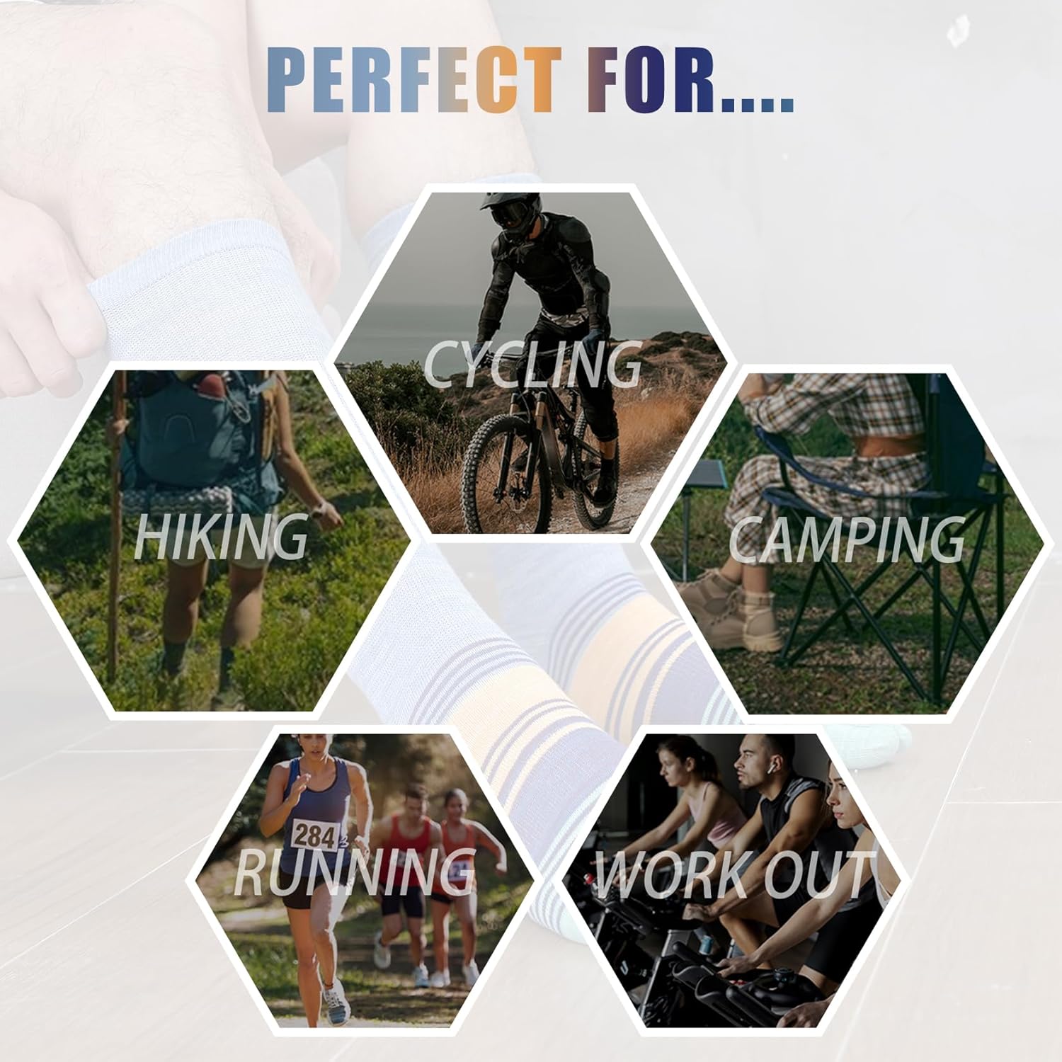 Crew Toe Sock, Cotton Ankle Sock & Stocking, Arch Support, Running Five-Toe Design(3&6pairs) - Image 5