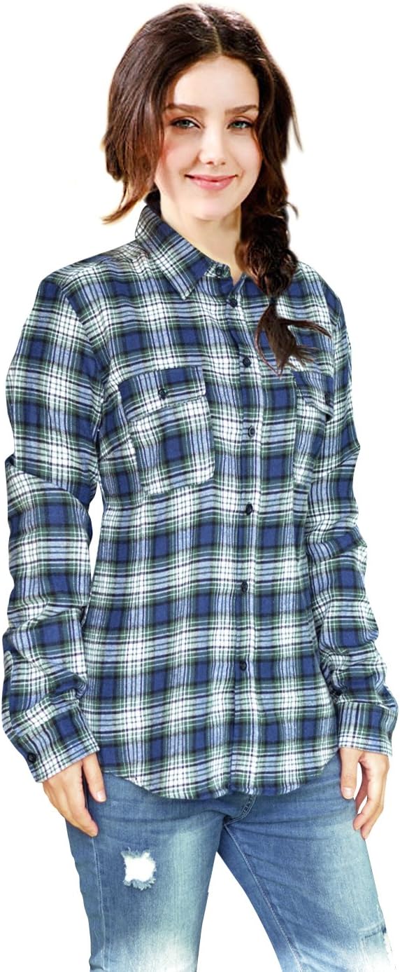 Women's Long Sleeve Check Flannel Shirt